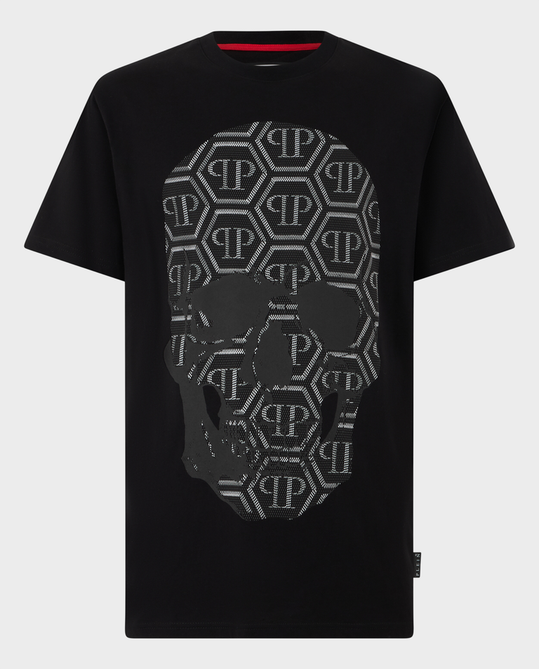 Czarny t-shirt z motywem czaszki