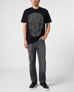 Czarny t-shirt z motywem czaszki - Image #3