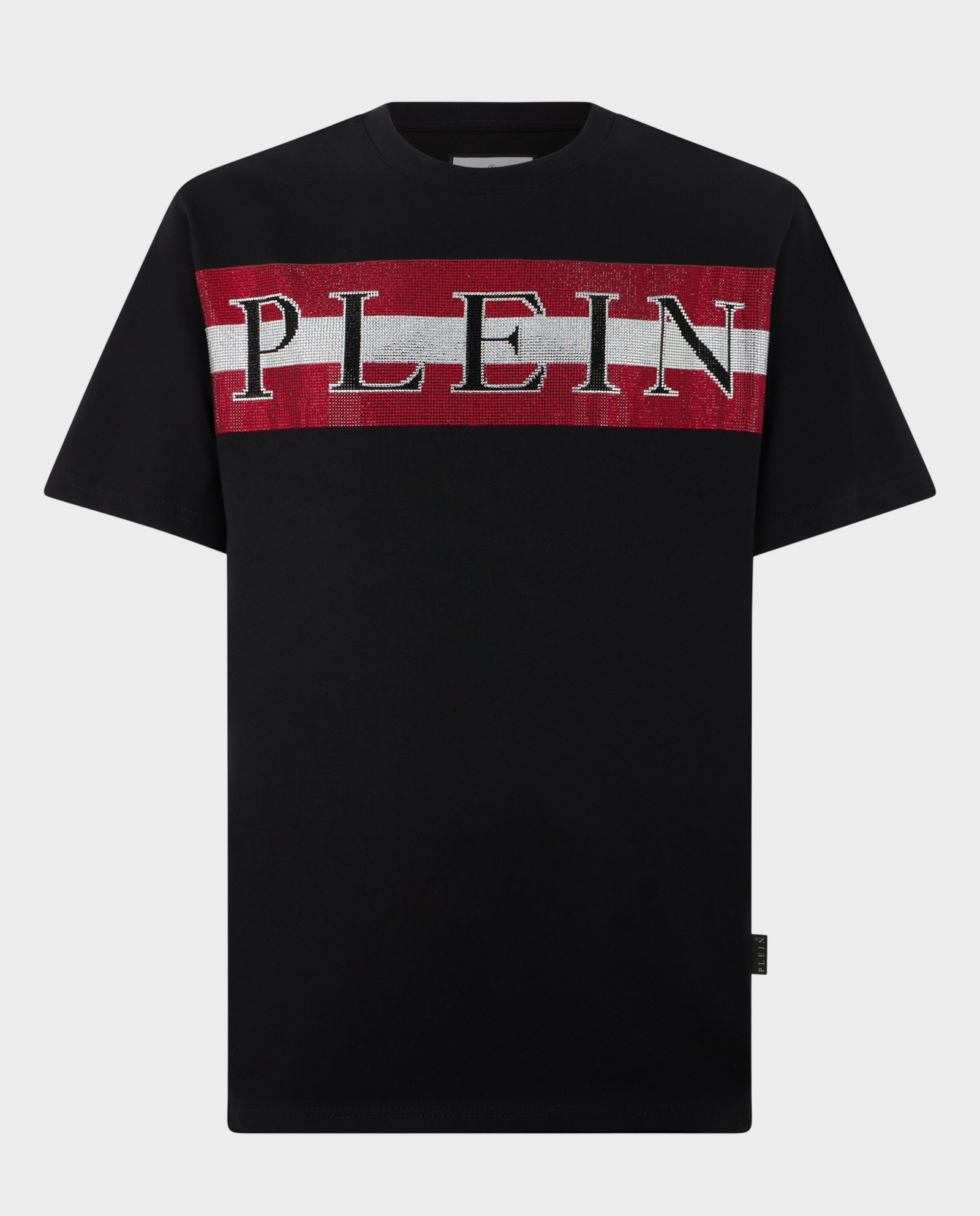Czarny t-shirt z ozdobnym logo - Image #0