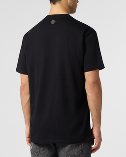 Czarny t-shirt z ozdobnym logo - Image #2