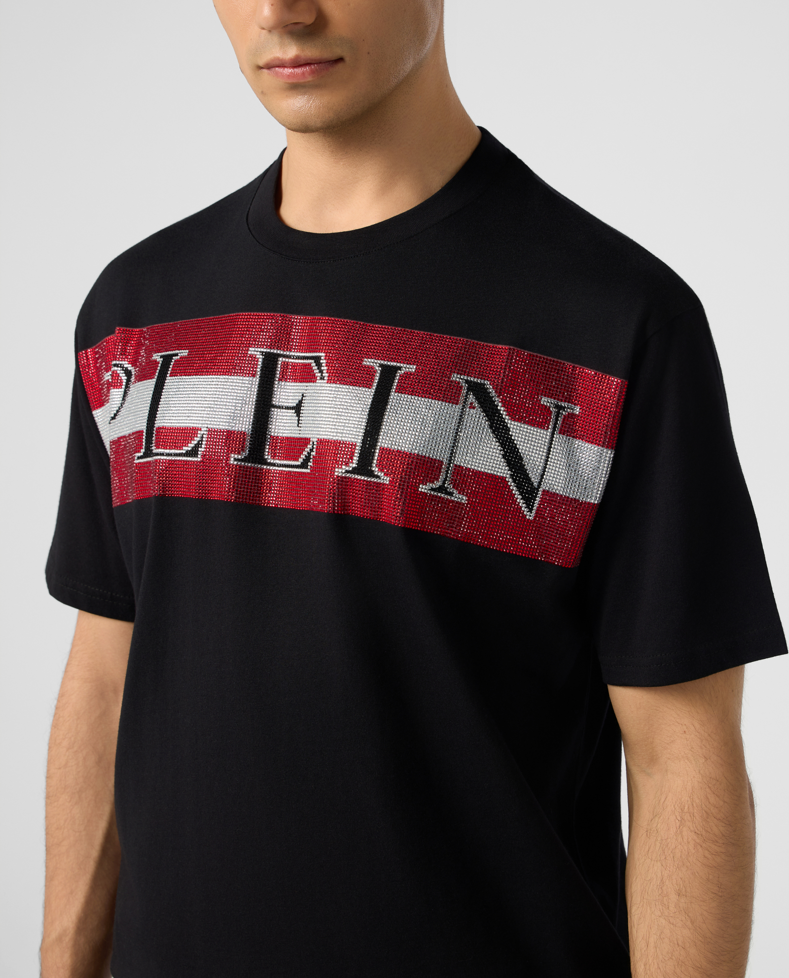 Czarny t-shirt z ozdobnym logo - Image #4