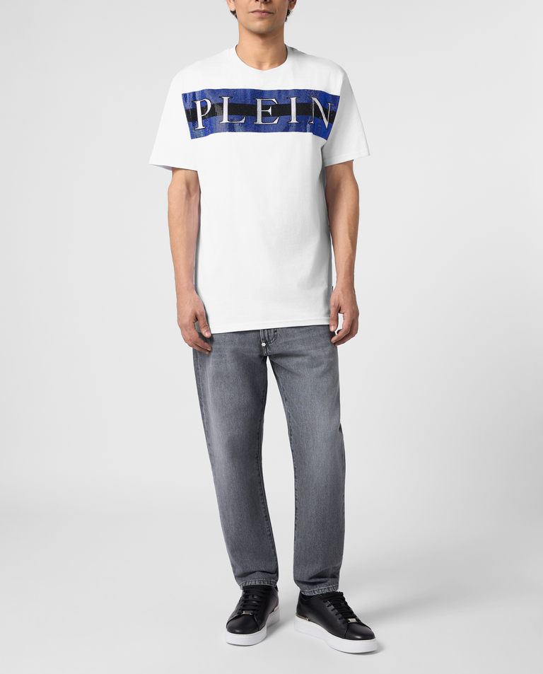 Biały t-shirt z ozdobnym logo - Image #3