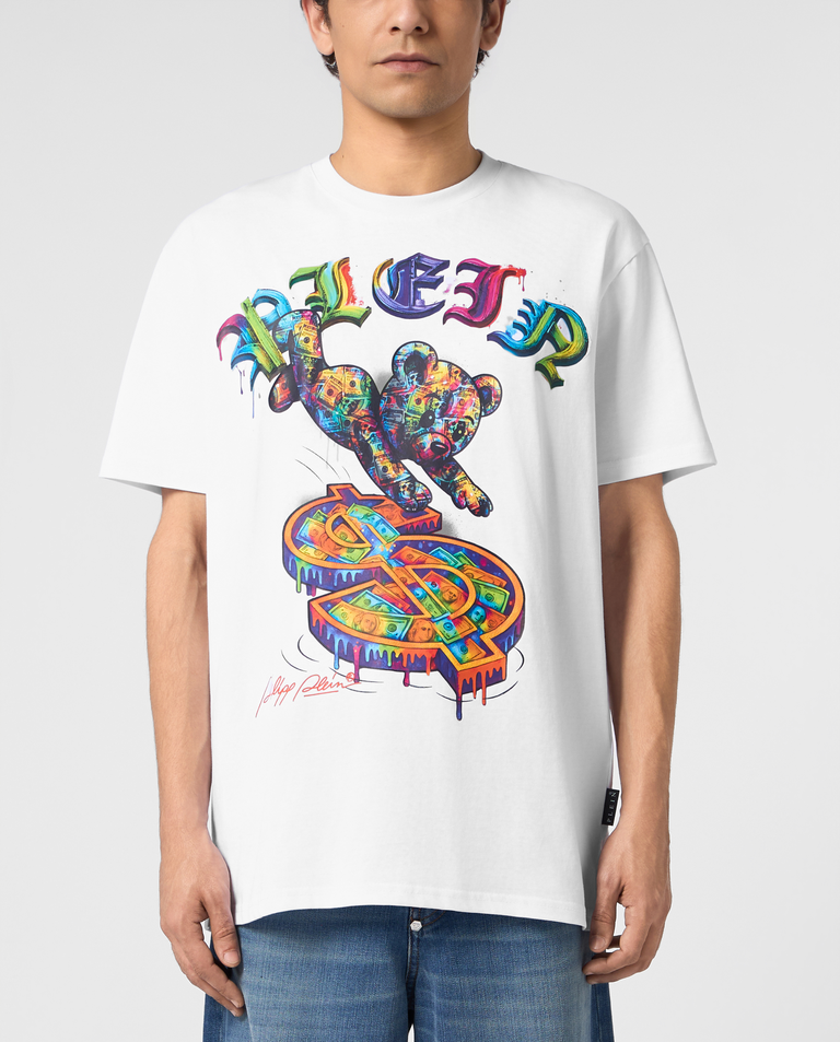 Biały t-shirt Teddy Dollar