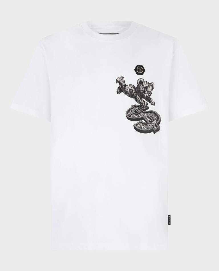 Biały t-shirt z motywem Teddy Dollar