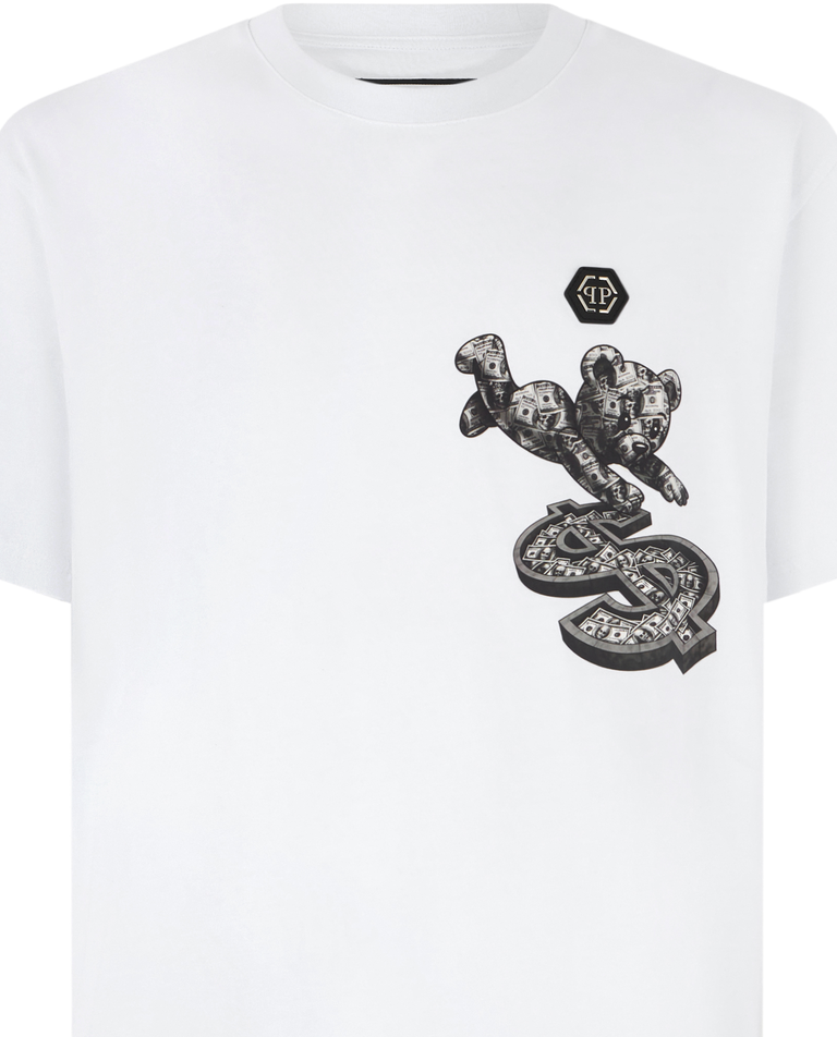 Biały t-shirt z motywem Teddy Dollar