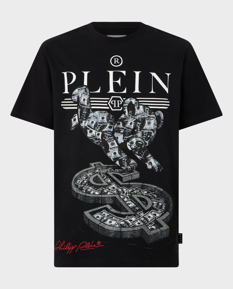 Czarny t-shirt z nadrukiem Teddy Dollar
