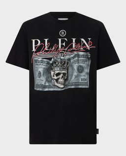 Czarny t-shirt z nadrukiem Dollar Signature - Image #0