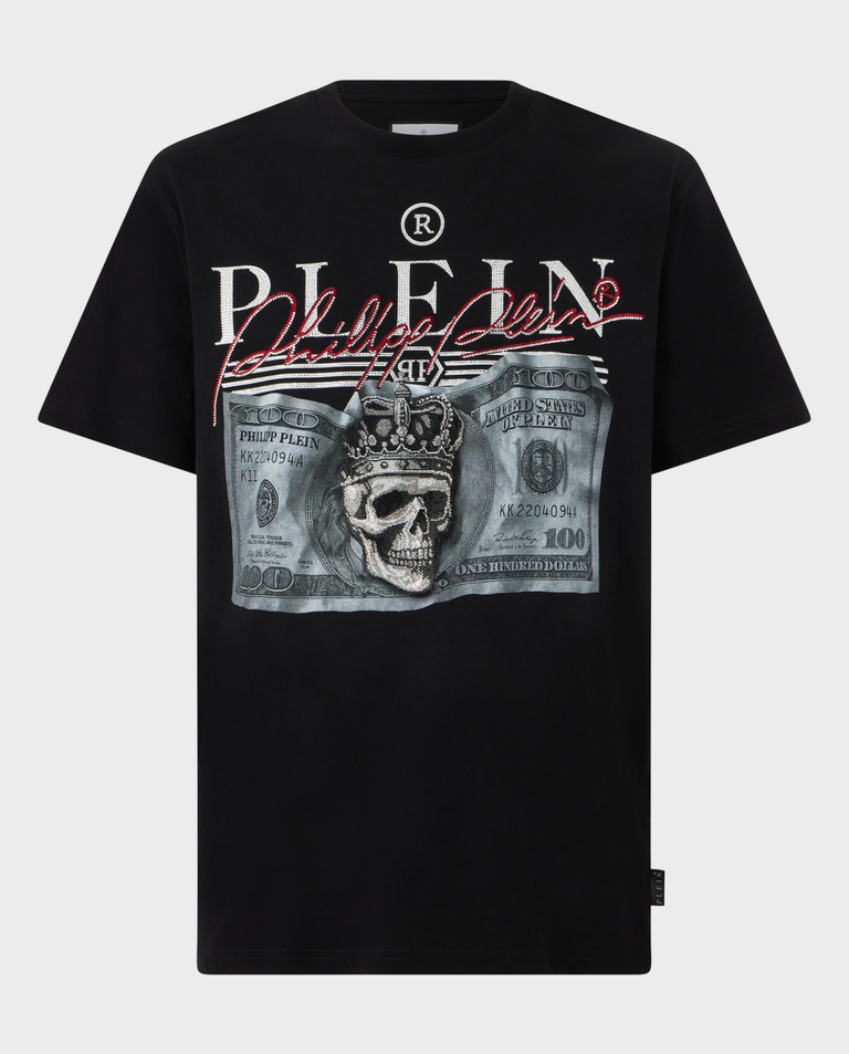 Czarny t-shirt z nadrukiem Dollar Signature