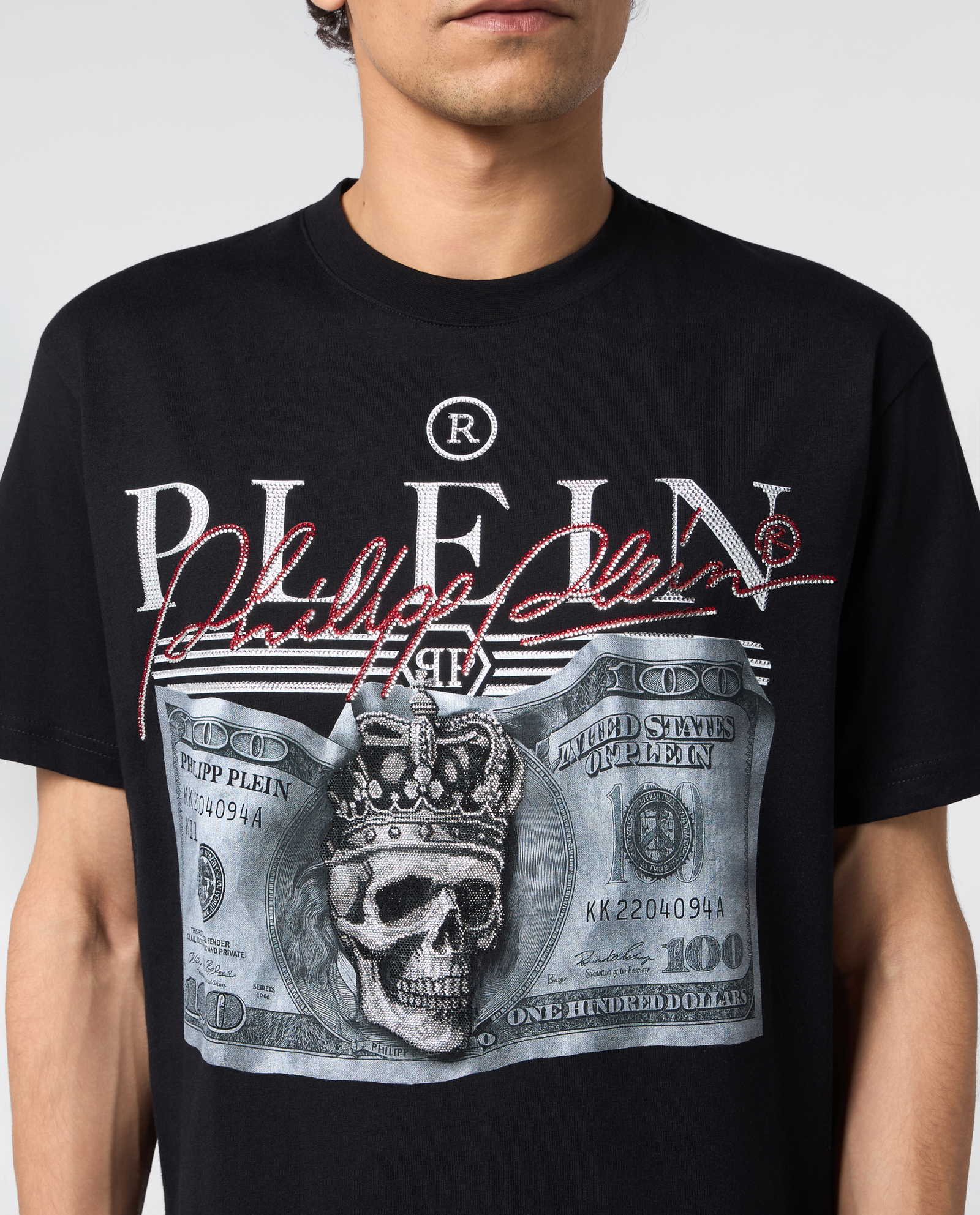 Czarny t-shirt z nadrukiem Dollar Signature - Image #4