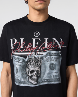 Czarny t-shirt z nadrukiem Dollar Signature - Image #4