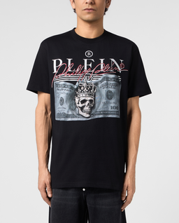 Czarny t-shirt z nadrukiem Dollar Signature - Image #1