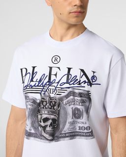 Biały t-shirt z nadrukiem Dollar Signature - Image #4