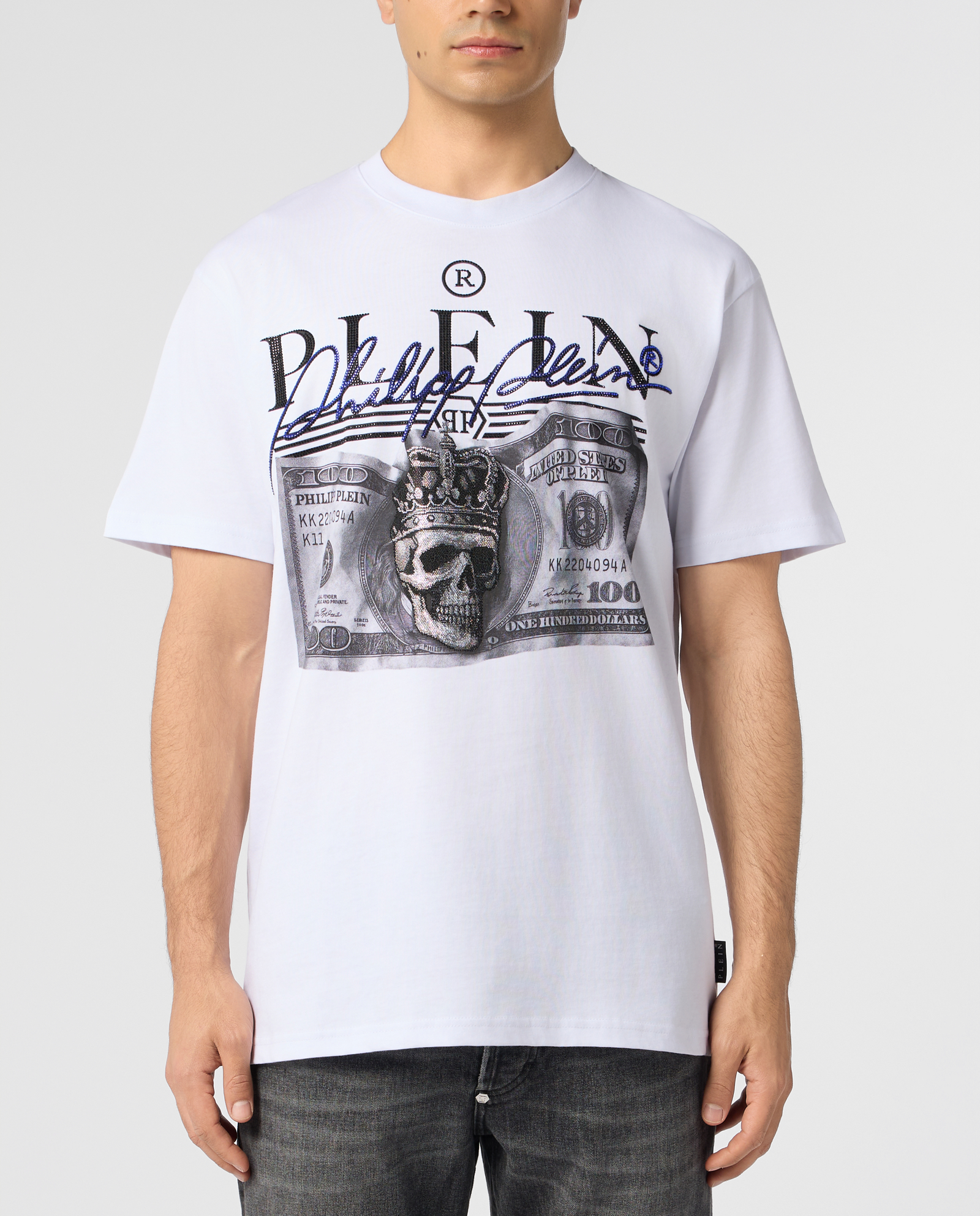 Biały t-shirt z nadrukiem Dollar Signature - Image #1