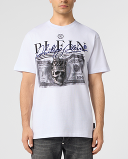 Biały t-shirt z nadrukiem Dollar Signature - Image #1