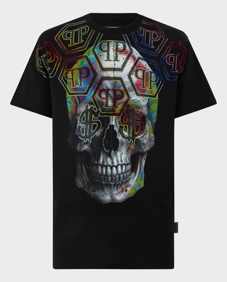 Czarny t-shirt Multicolor Skull Monogram
