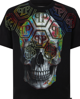 Czarny t-shirt Multicolor Skull Monogram - Image #1