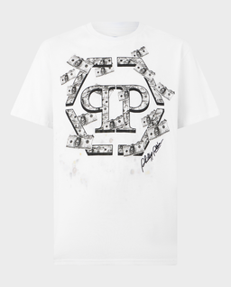 Biały t-shirt z monogramem - Image #0