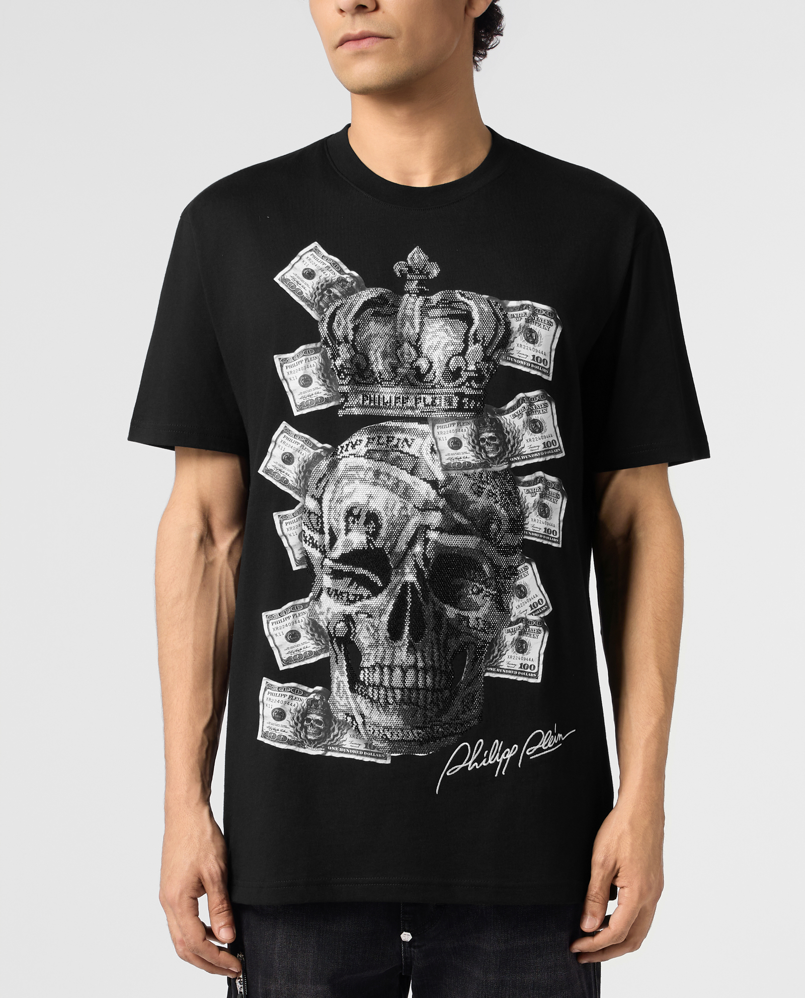 T-shirt z nadrukiem Dollar Skull Stones - Image #1