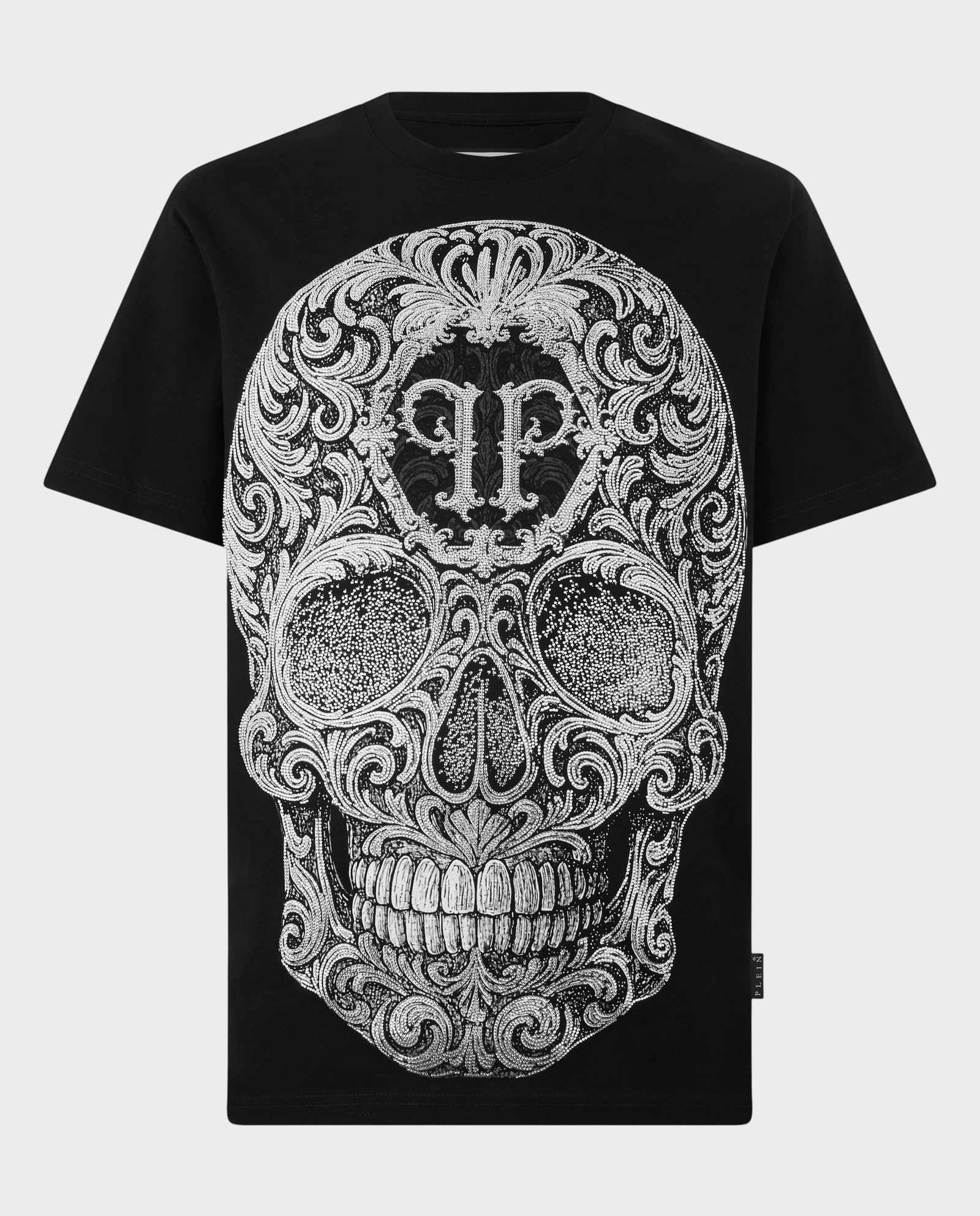 Czarny t-shirt Baroque Skull Stones - Image #0