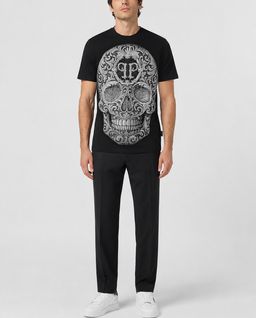 Czarny t-shirt Baroque Skull Stones - Image #3