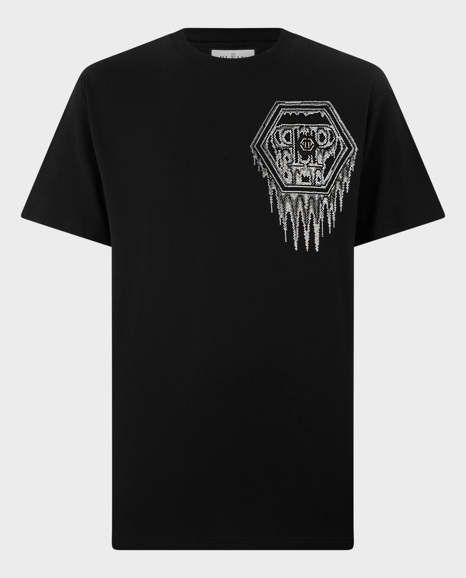 Czarny t-shirt Neon Space Hexagon - Image #0