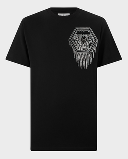 Czarny t-shirt Neon Space Hexagon - Image #0