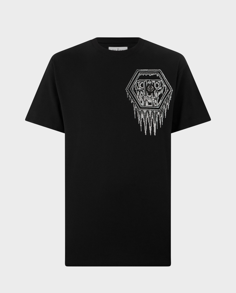 Czarny t-shirt Neon Space Hexagon