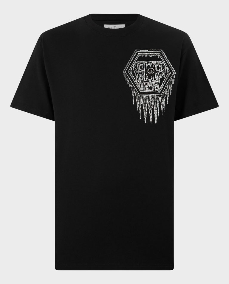 Czarny t-shirt Neon Space Hexagon