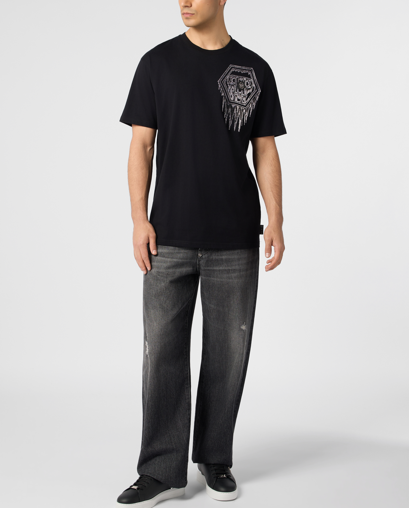 Czarny t-shirt Neon Space Hexagon - Image #3