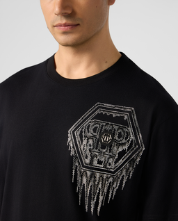 Czarny t-shirt Neon Space Hexagon - Image #4