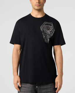 Czarny t-shirt Neon Space Hexagon - Image #1