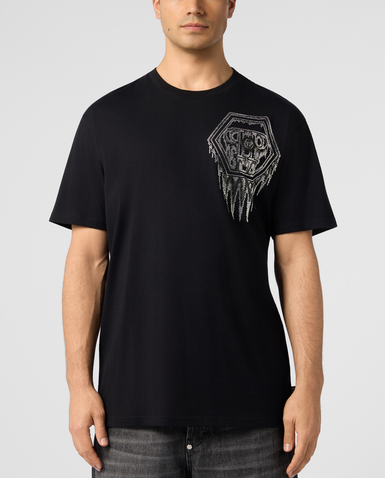 Czarny t-shirt Neon Space Hexagon