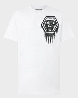 Biały t-shirt Neon Space Hexagon - Image #0