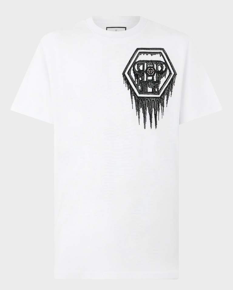 Biały t-shirt Neon Space Hexagon