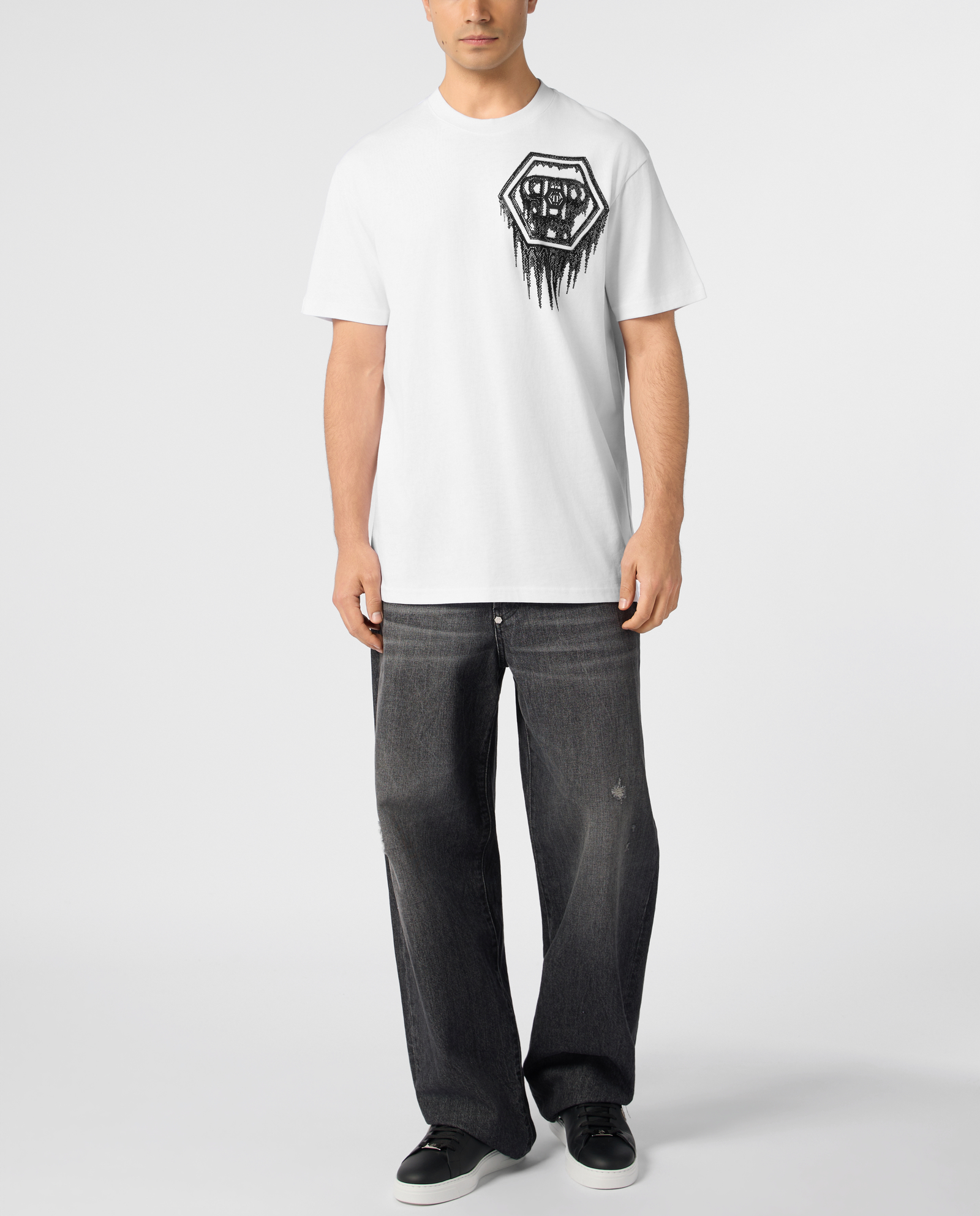 Biały t-shirt Neon Space Hexagon - Image #3