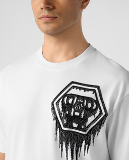 Biały t-shirt Neon Space Hexagon - Image #4