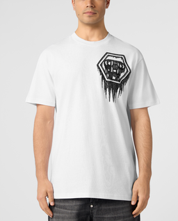 Biały t-shirt Neon Space Hexagon - Image #1