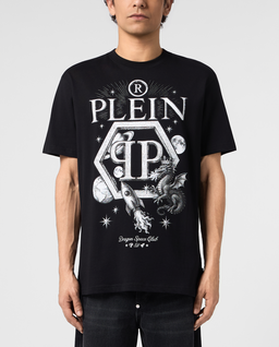 Czarny t-shirt z nadrukeim Dragon Hexagon - Image #1