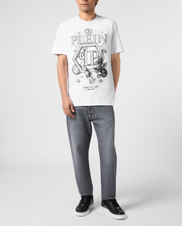 Biały t-shirt z nadrukiem Dragon Hexagon - Image #3