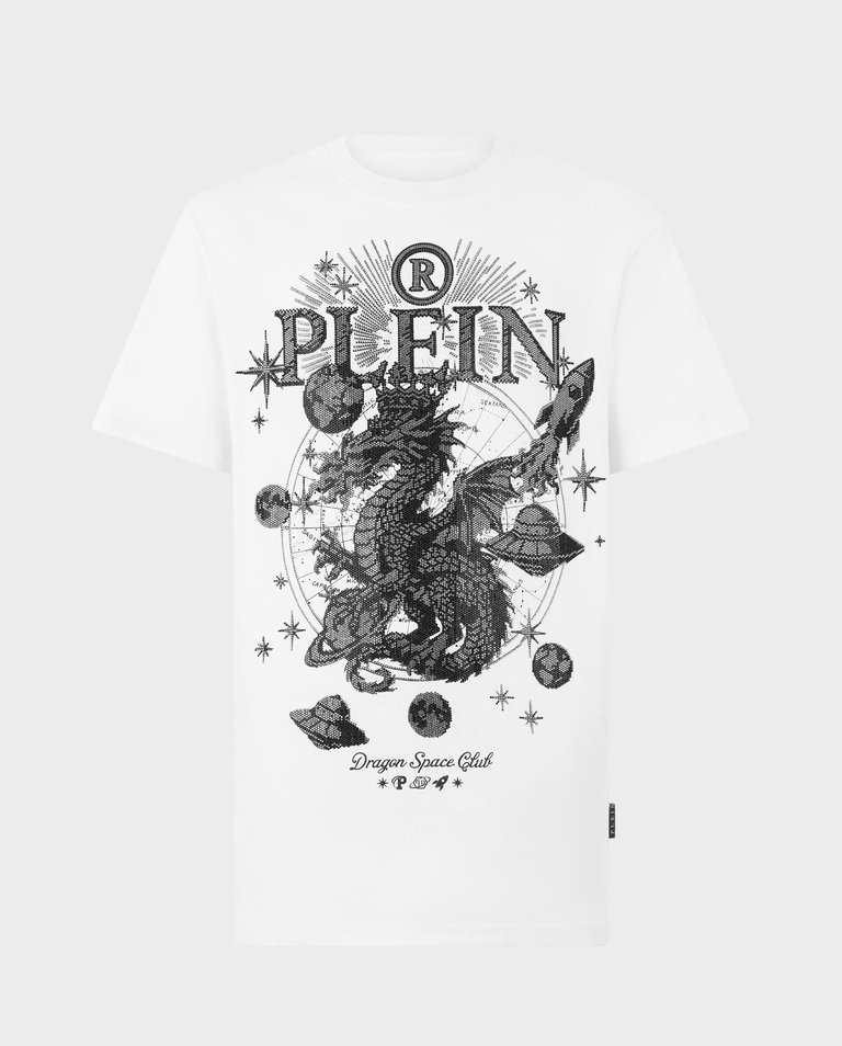 Biały t-shirt z motywem Dragon Stones