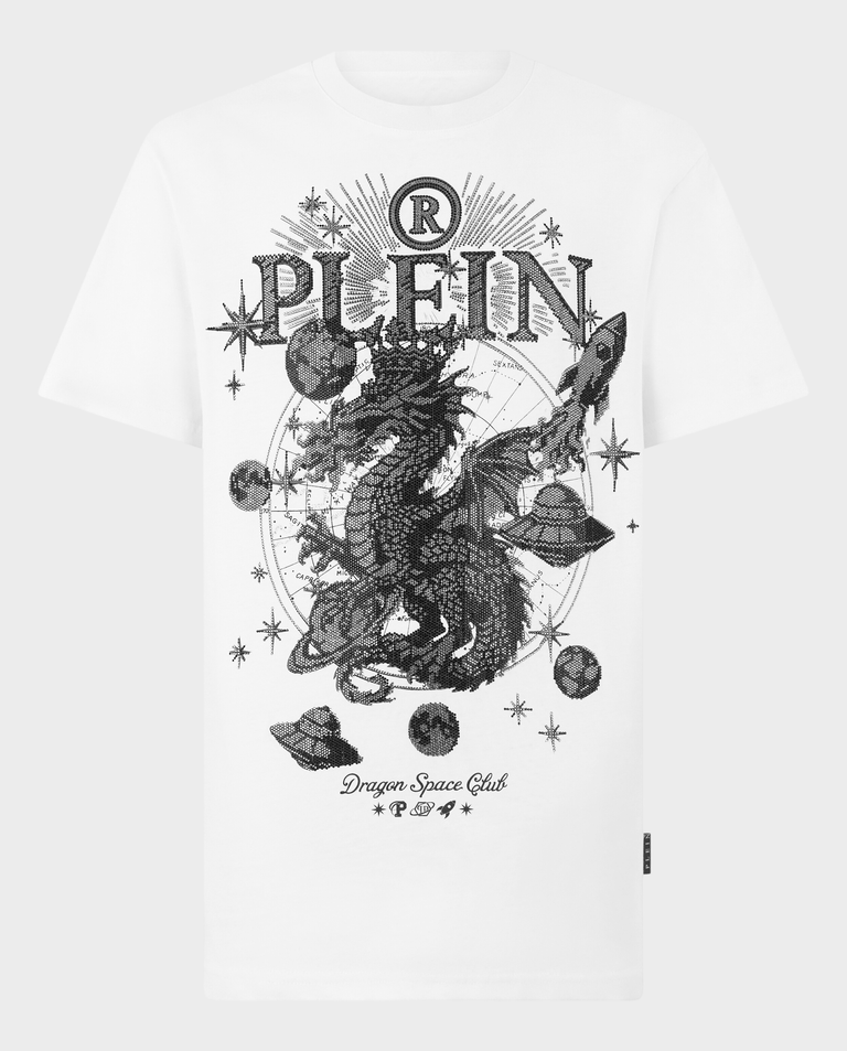 Biały t-shirt z motywem Dragon Stones