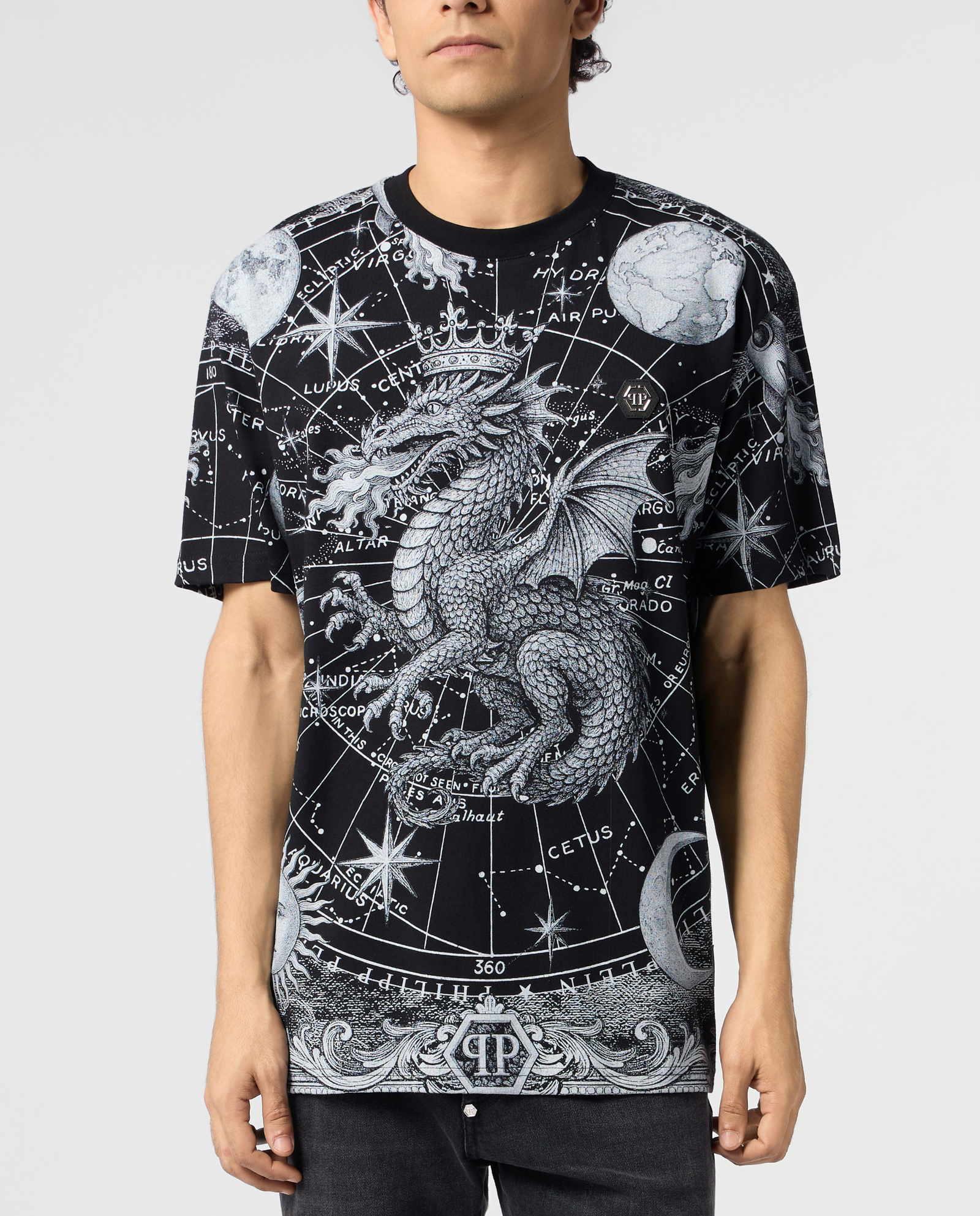 Czarny t-shirt z motywem Zodiac - Image #1