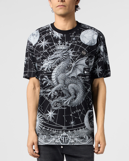 Czarny t-shirt z motywem Zodiac - Image #1