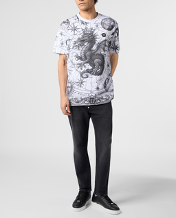 Biały t-shirt z motywem Zodiac - Image #3