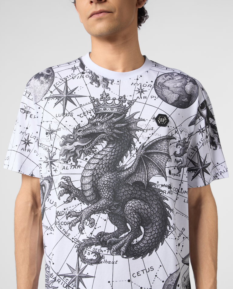 Biały t-shirt z motywem Zodiac - Image #4
