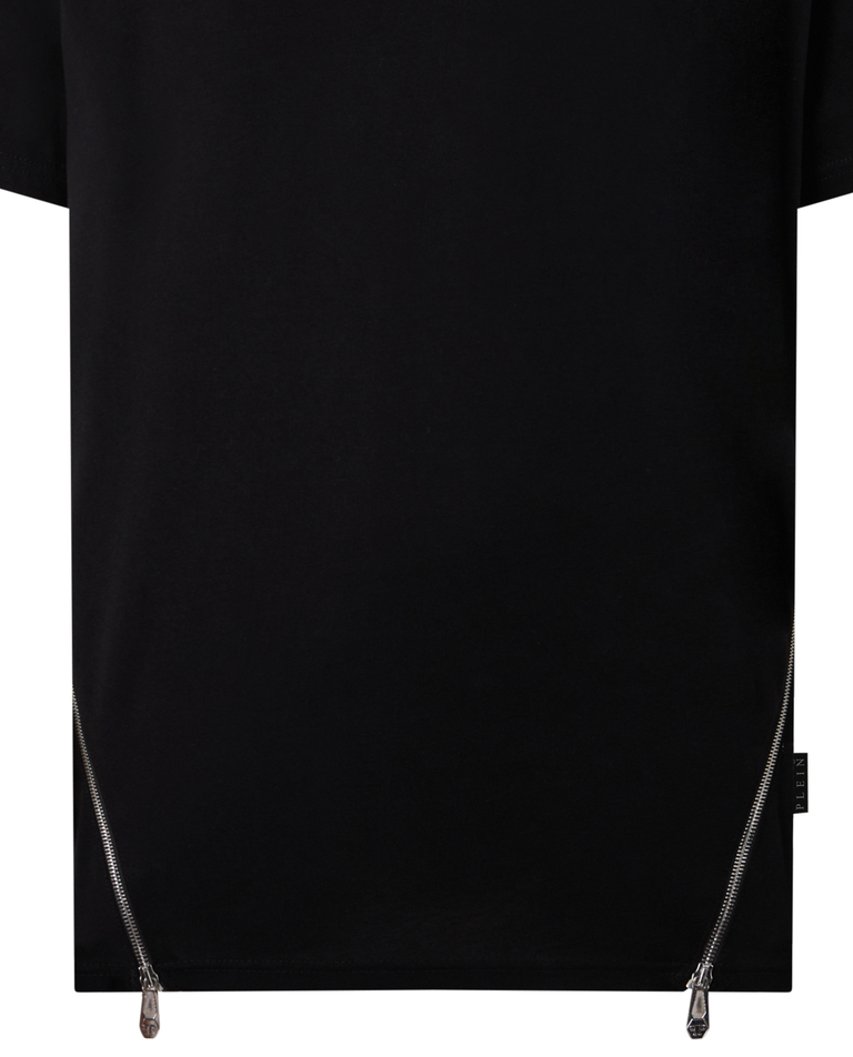 Czarny t-shirt z suwakami