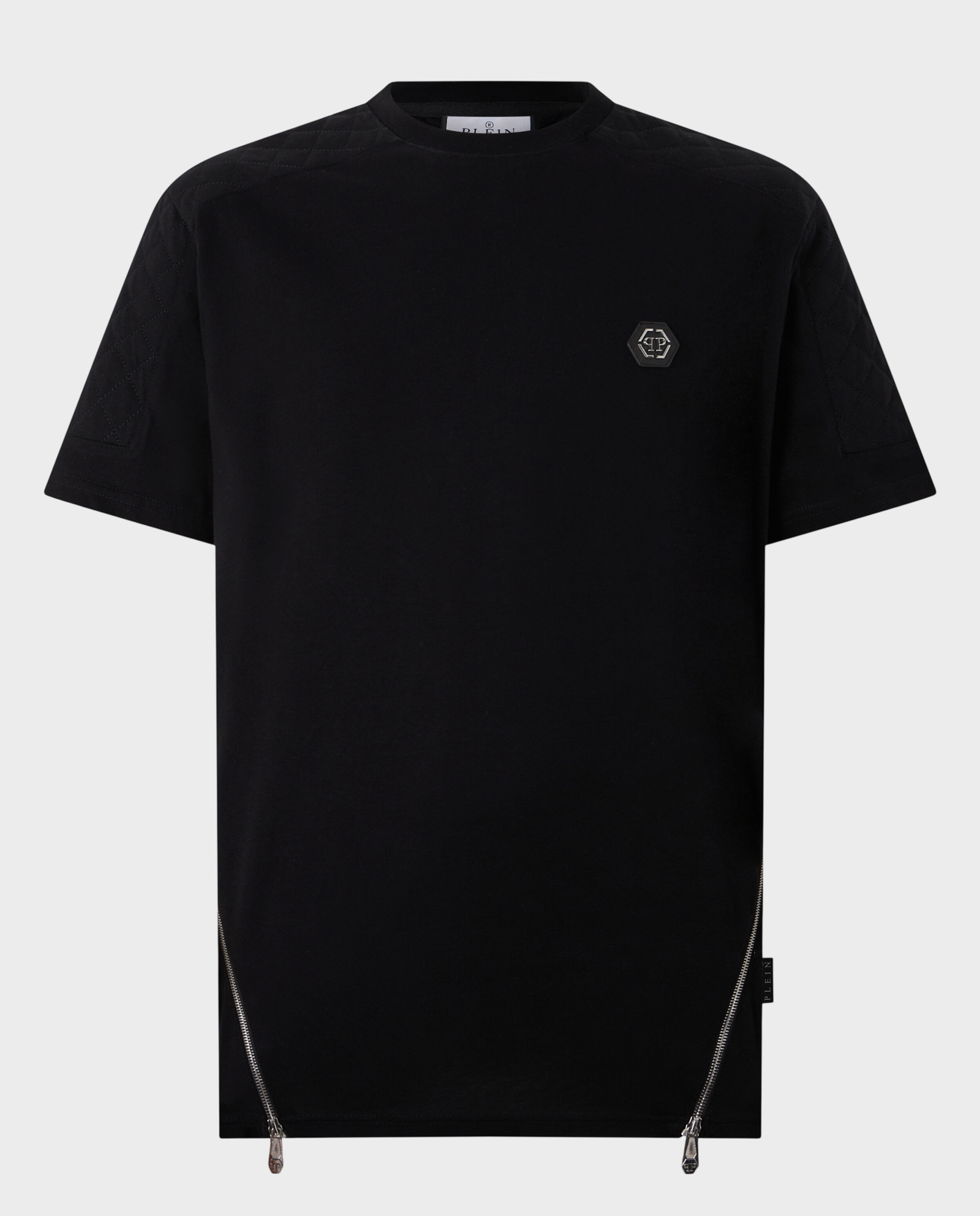 Czarny t-shirt z suwakami - Image #0