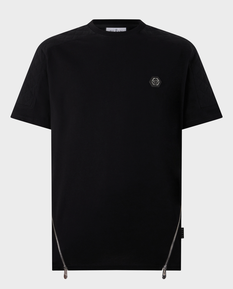 Czarny t-shirt z suwakami