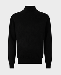 Czarny dzianinowy sweter z golfem - Image #0