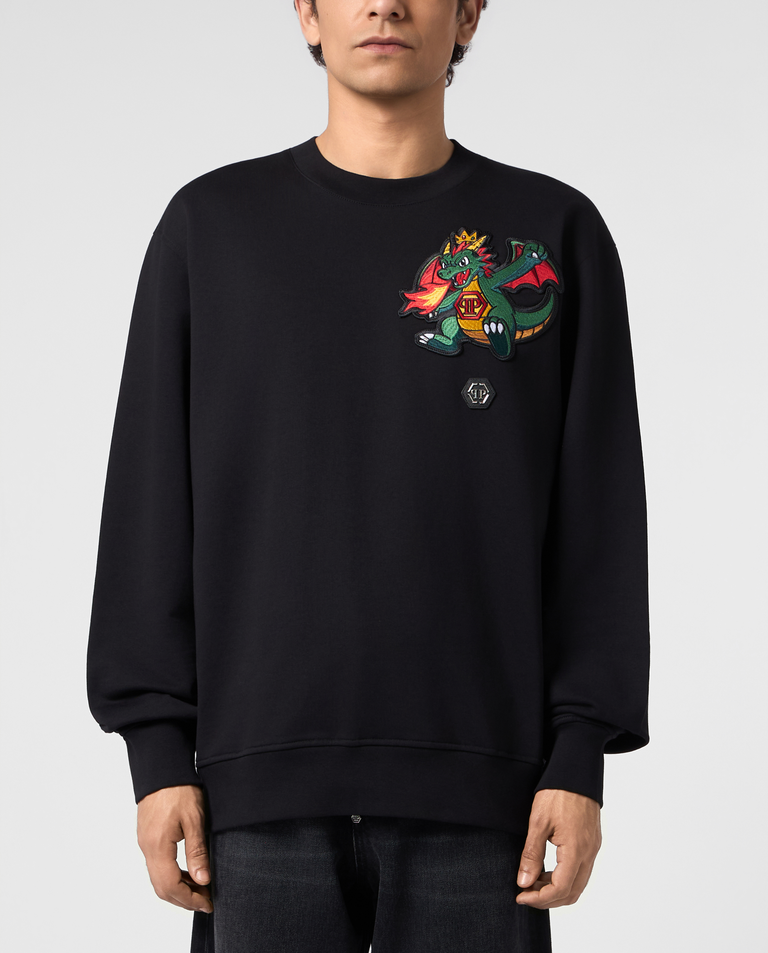 Czarna bluza z motywem smoka
